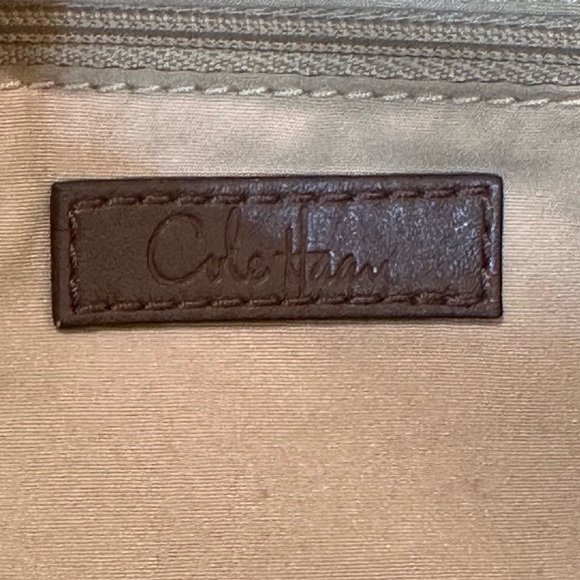 🌟HP🌟VTG 1990s Cole Haan Brown Reptile Embossed Leather Convertible Messenger - Picture 11 of 16